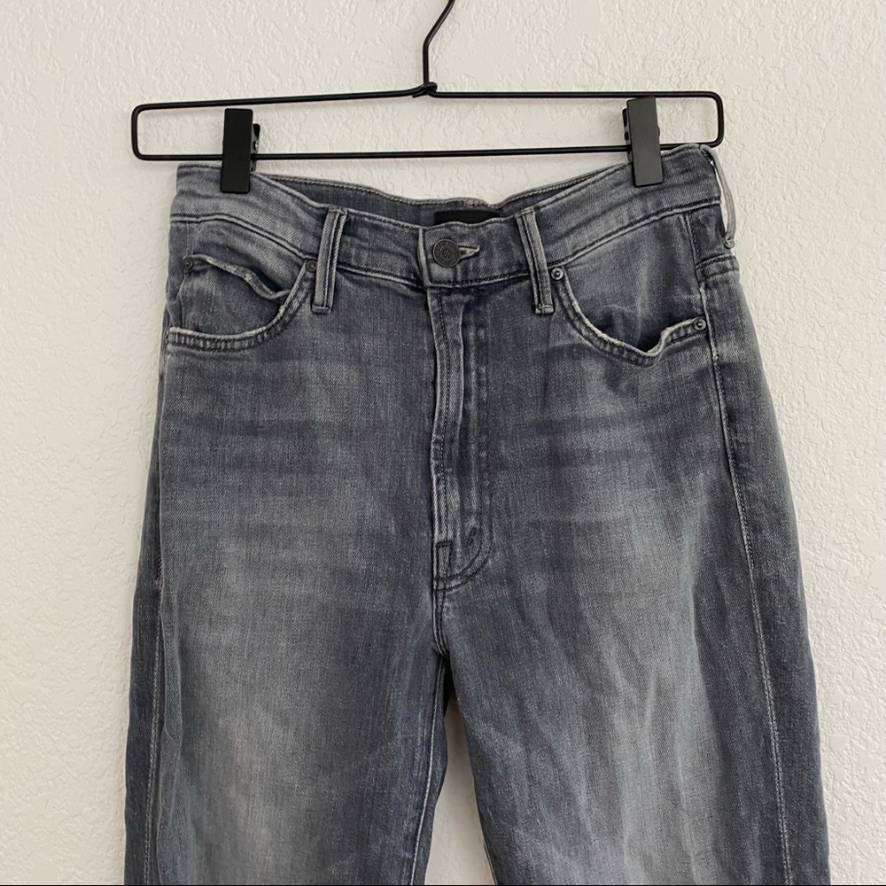 MOTHER Women’s Size 26 “High Waisted Rascal Ankle Snippet” Fray Gray Denim Jean - Picture 6 of 12
